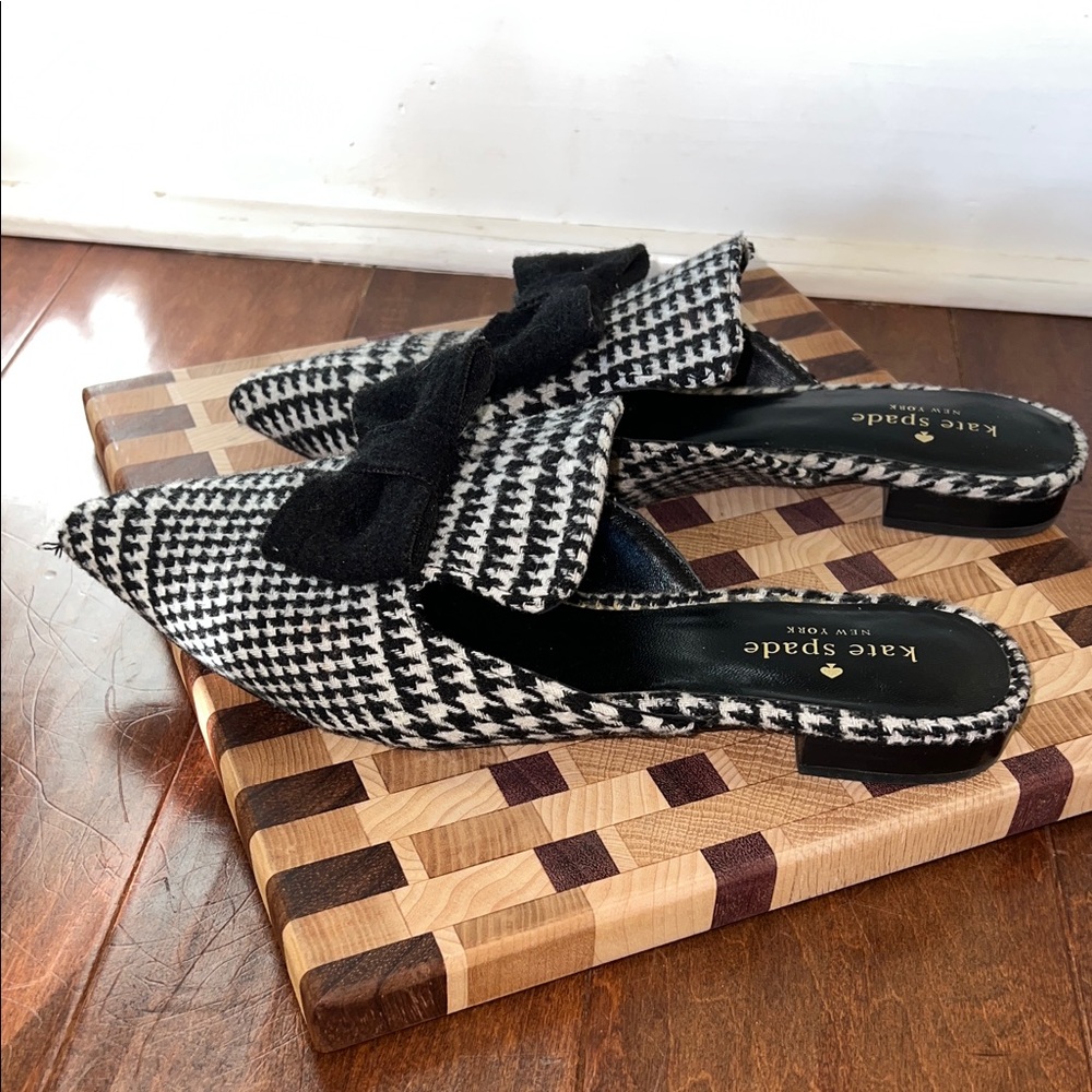 Kate Spade Black and White Karen Slippers Sz 8 1/2 - Picture 5 of 11
